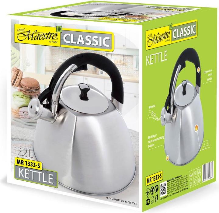 Actual product image Maestro Non-electric kettle MR-1333-S Silver 2.2 l (2.20 l)