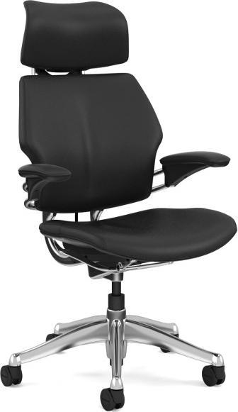 Humanscale Office Chair Leather Freedom Headrest F211AQ111N, black