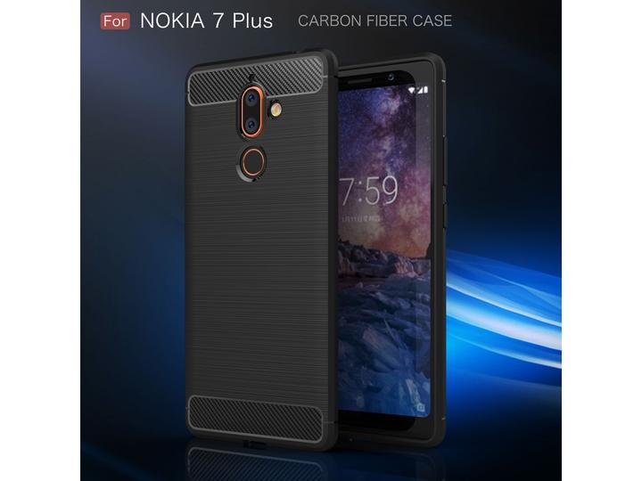 Actual product image Screenguard Nokia 7 Plus Cover Carbon Brushed Soft TPU (Nokia 7 Plus)
