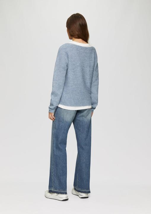 Produktbild s.Oliver Strickpullover Melierter Pullover mit überschnittener Schulter (S)