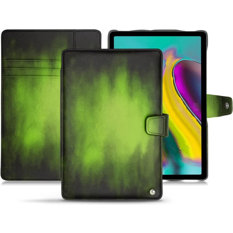 Noreve Lederschutzhülle Wallet (Galaxy Tab S5e), Tablet Hülle, Grün