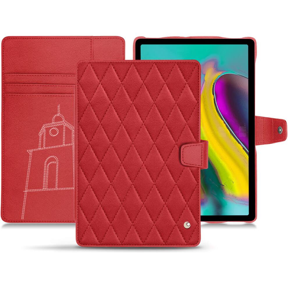 Noreve Lederschutzhülle Wallet (Galaxy Tab S5e), Tablet Hülle, Rot