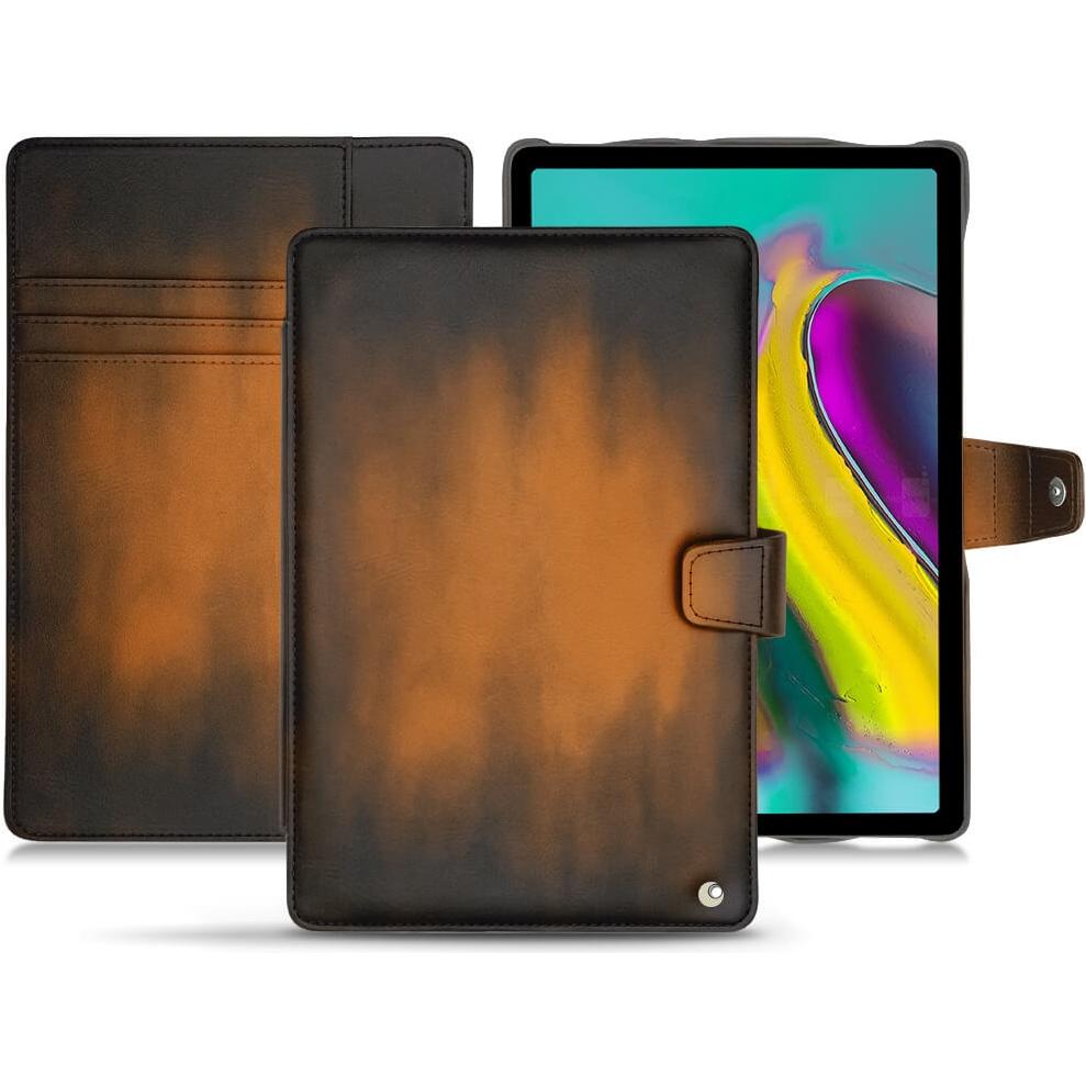 Noreve Lederschutzhülle Wallet (Galaxy Tab S5e), Tablet Hülle, Braun