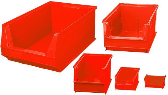 Actual product image Open fronted storage bins PE set red