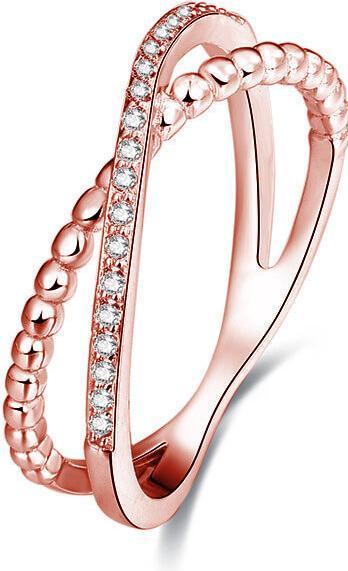 Immagine prodotto Beneto Anello doppio in argento placcato oro rosa AGG195 - Circuito: 58 mm (L) (58, 925 Argento)