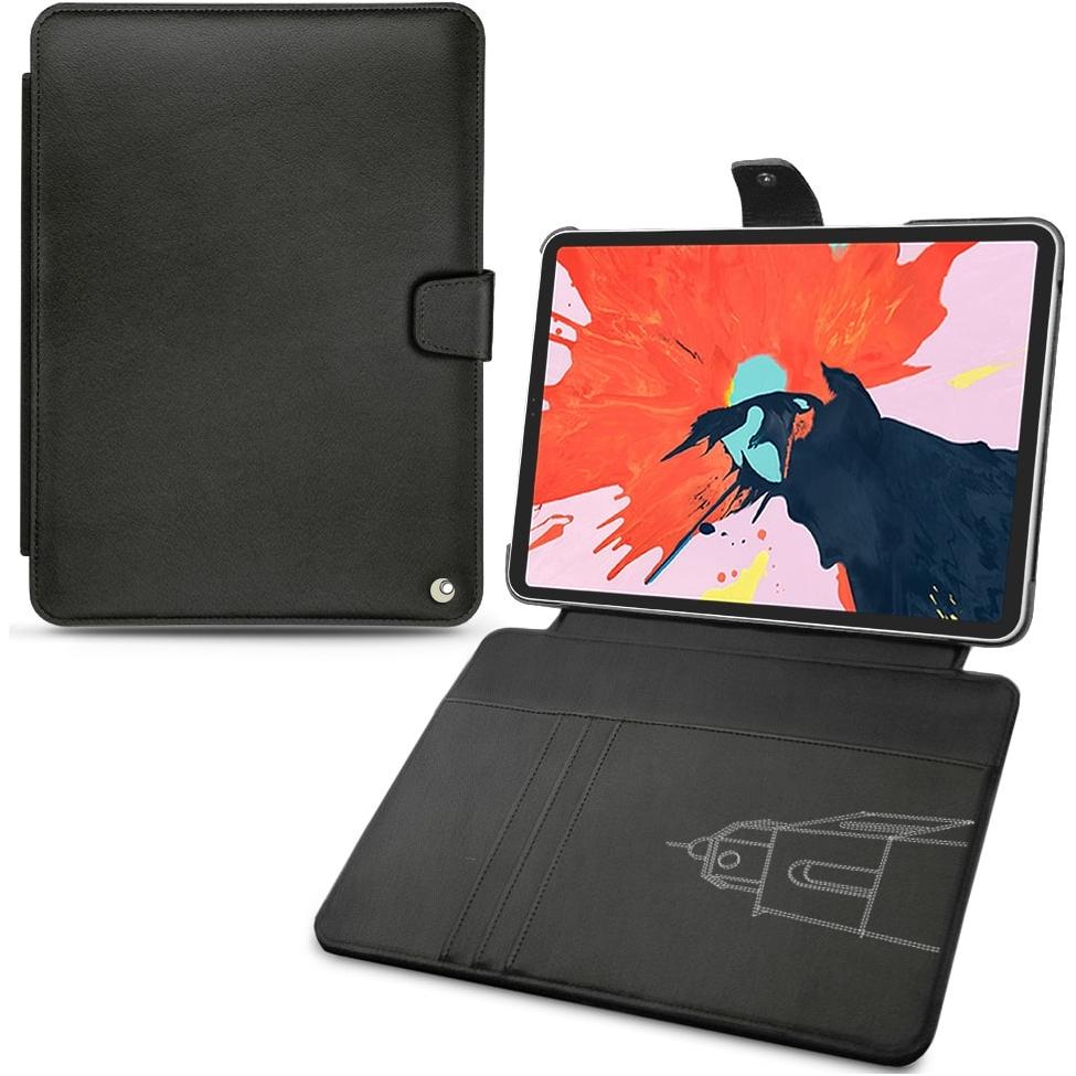 Noreve Lederschutzhülle Wallet (iPad Pro 12.9 2018 (3. Gen)), Tablet Hülle, Schwarz