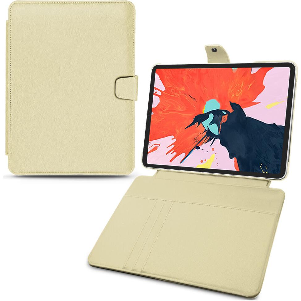 Noreve Lederschutzhülle Wallet (iPad Pro 12.9 2018 (3. Gen)), Tablet Hülle, Beige
