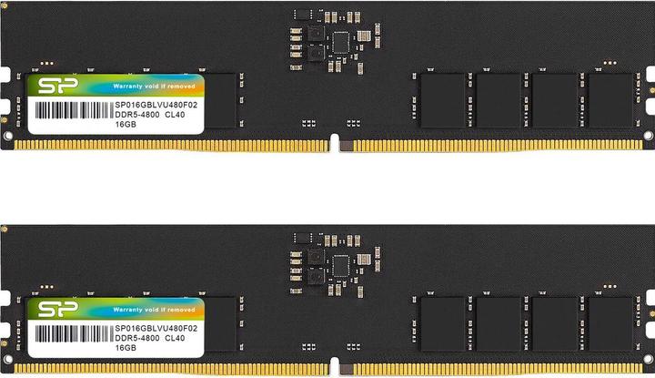 Actual product image Silicon Power Main memory DDR5 32 GB (2 x 16 GB) 4800 MHz CL40 1.1 V (2 x 16GB, 4800 MHz, DDR5 RAM, U-DIMM)
