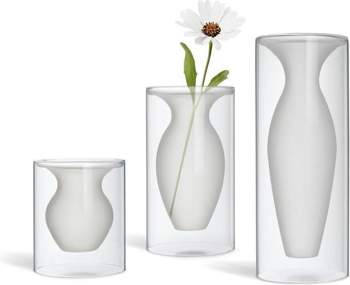 Produktbild Philippi Vase Esmeralda XS Transparent/Weiss (1 x, 7 x 20 cm)