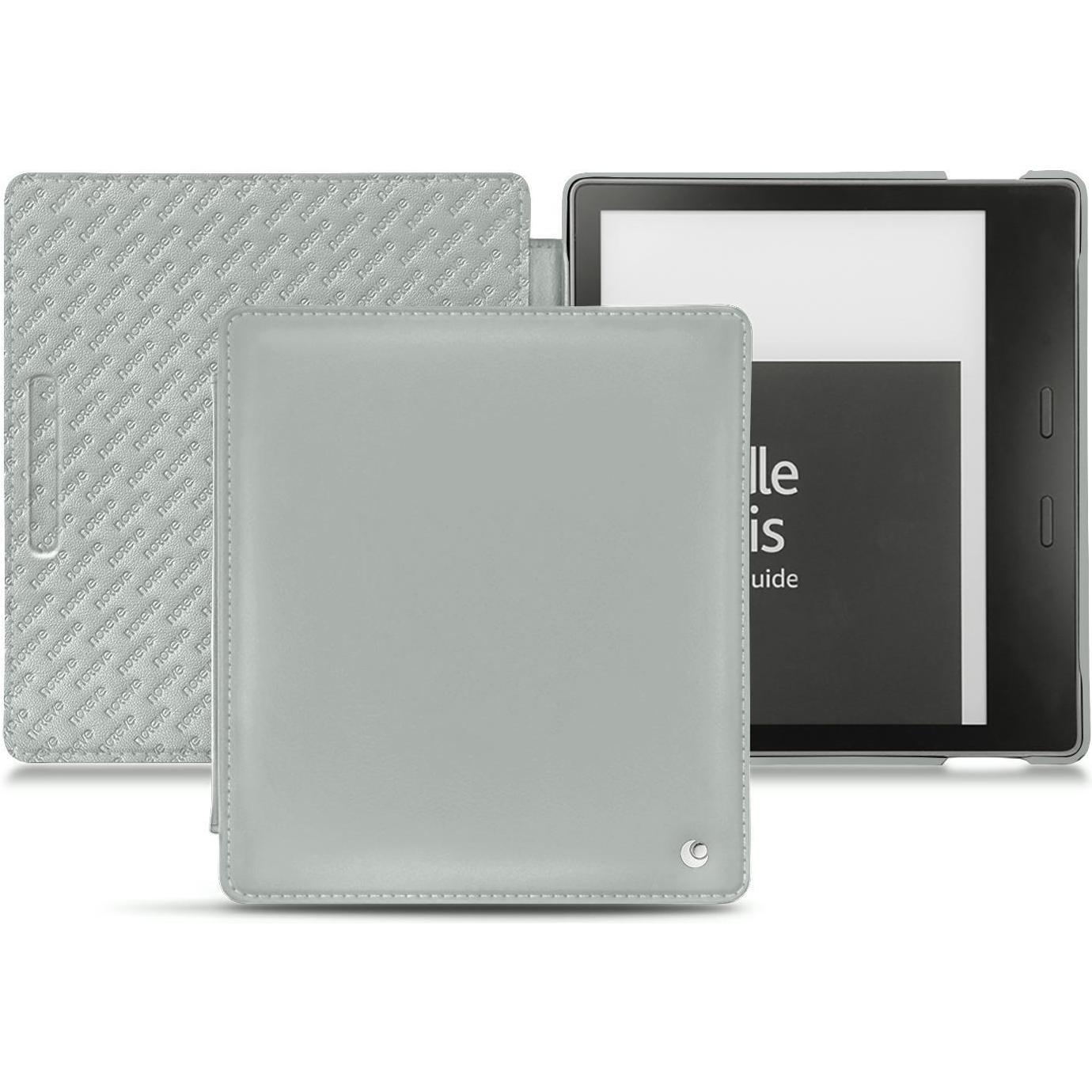 Noreve Lederschutzhülle horizontal (Kindle Oasis (2019)), Tablet Hülle, Grau