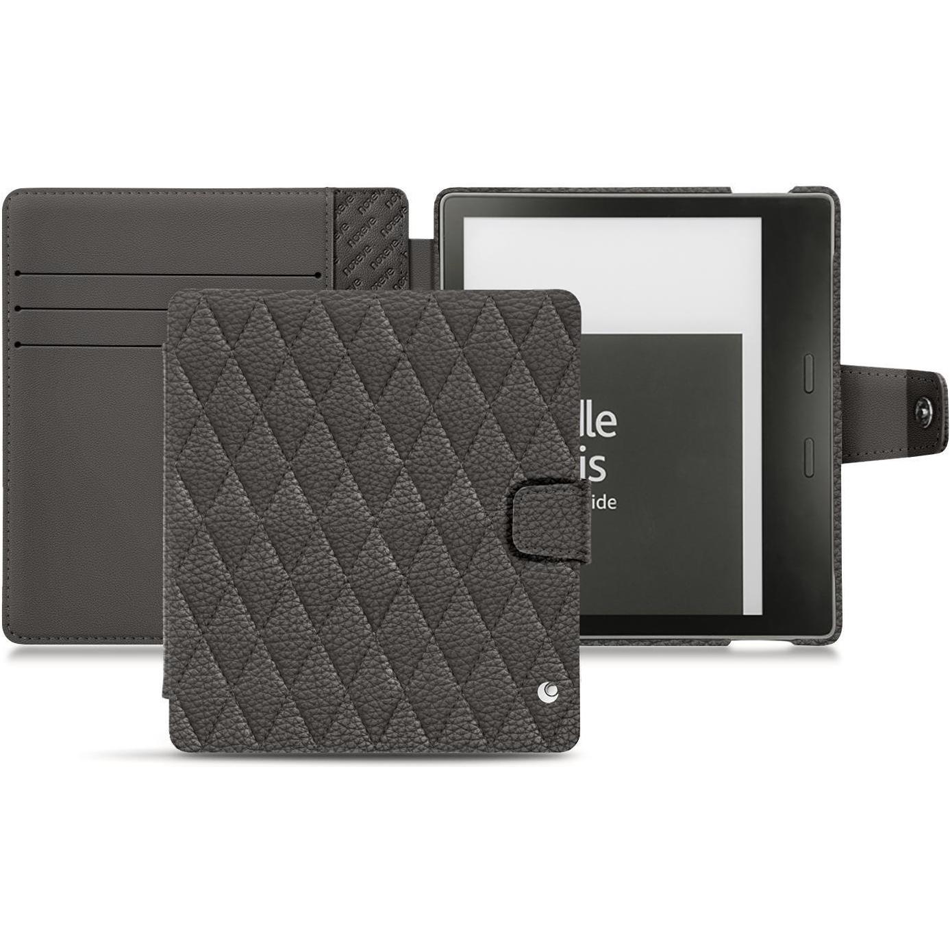 Noreve Lederschutzhülle Wallet (Kindle Oasis (2019)), eReader Zubehör, Grau