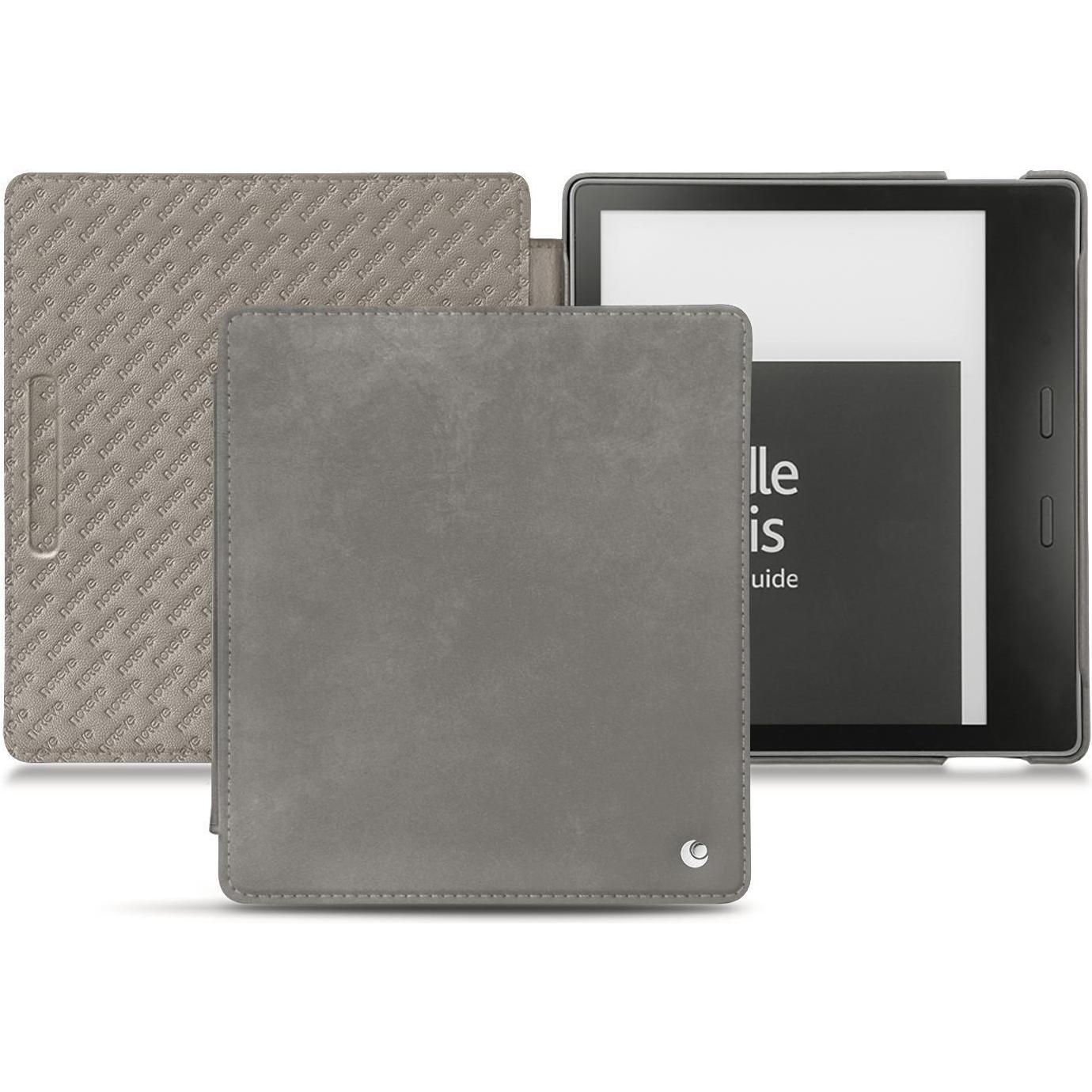 Noreve Lederschutzhülle horizontal (Kindle Oasis (2019)), Tablet Hülle, Grau