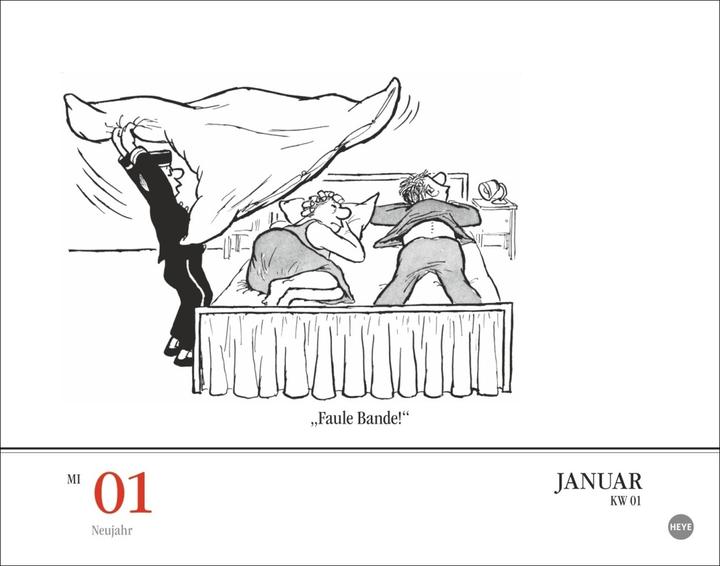 Actual product image Heye Loriot daily tear-off calendar 2025 (14 x 11 cm, Hardcover, German)