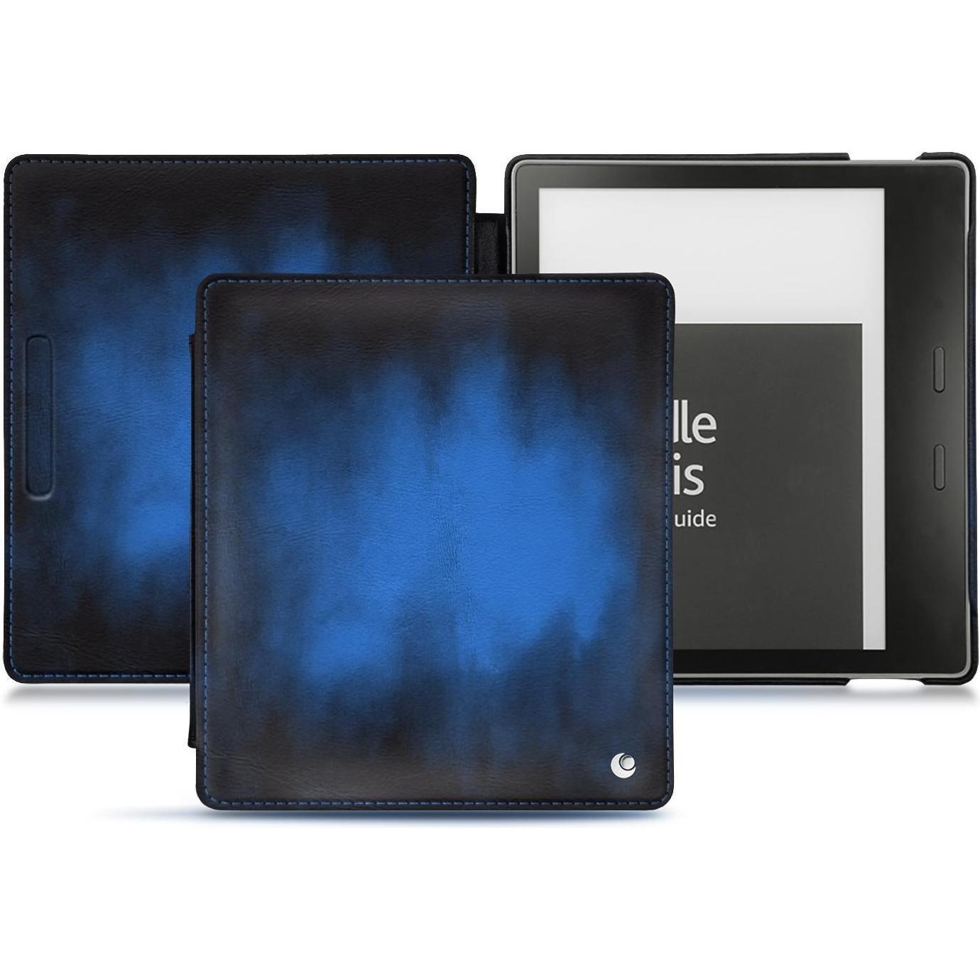 Noreve Lederschutzhülle horizontal (Kindle Oasis (2019)), Tablet Hülle, Blau