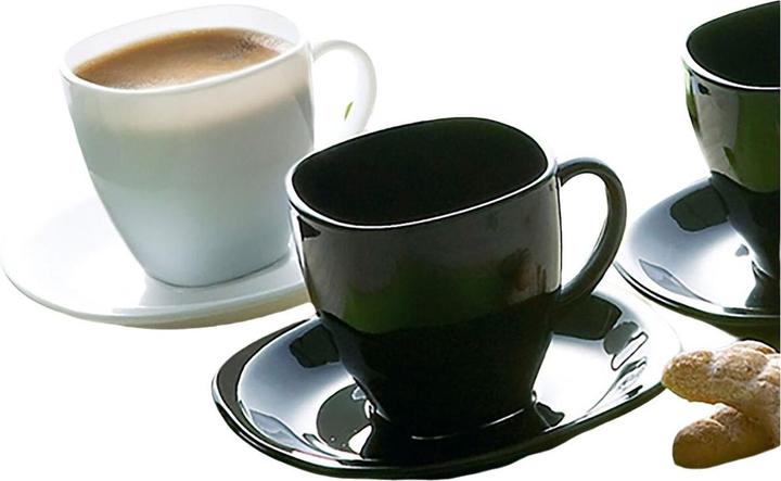 Actual product image Luminarc Satz mit Tassen- und Tellern Carine N&b Glas 220 ml (12 Stücke) (220 ml, 12x)