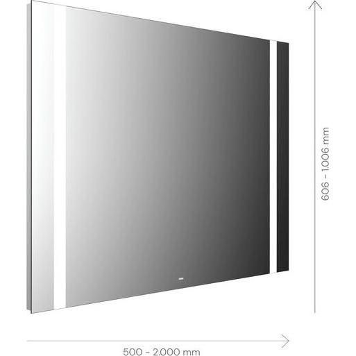 Emco, Spiegelschrank, MI 500 LED-Lichtspiegel, zwei Lichtausschnitte seitlich, verdeckter Sensorschalter, Breite: 180