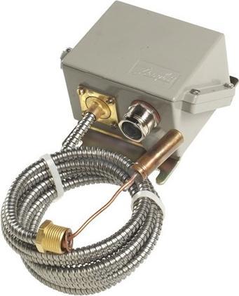 Actual product image Danfoss Termostat KPS79 temperaturområde 50 - 100 °C kapilarrør 2 meter maks. 200°C, AC1=10A, IP67