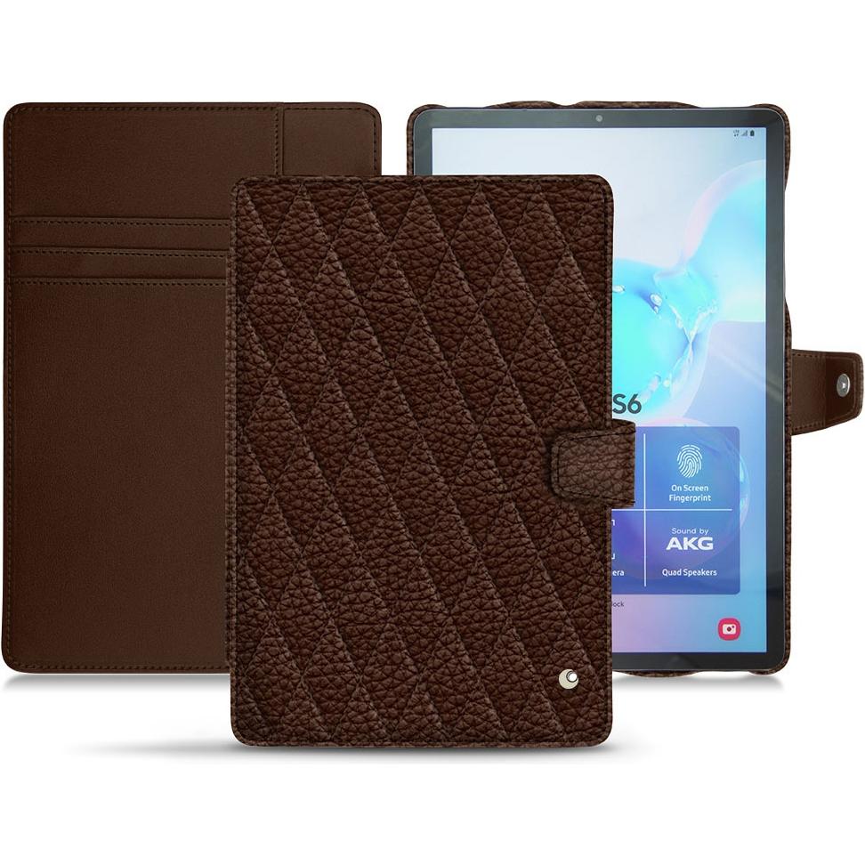 Noreve Lederschutzhülle Wallet (Galaxy Tab S6), Tablet Hülle, Braun