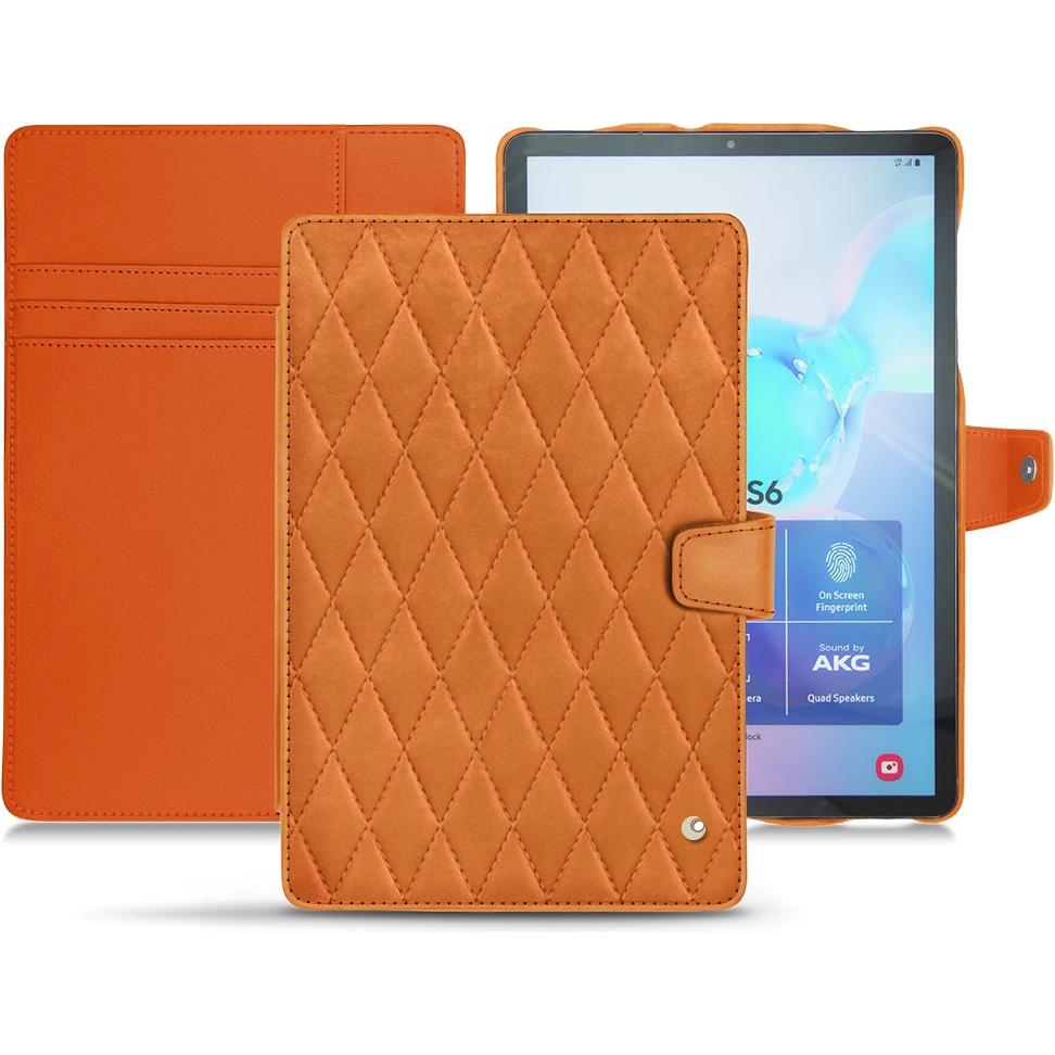 Noreve Lederschutzhülle Wallet (Galaxy Tab S6), Tablet Hülle, Orange