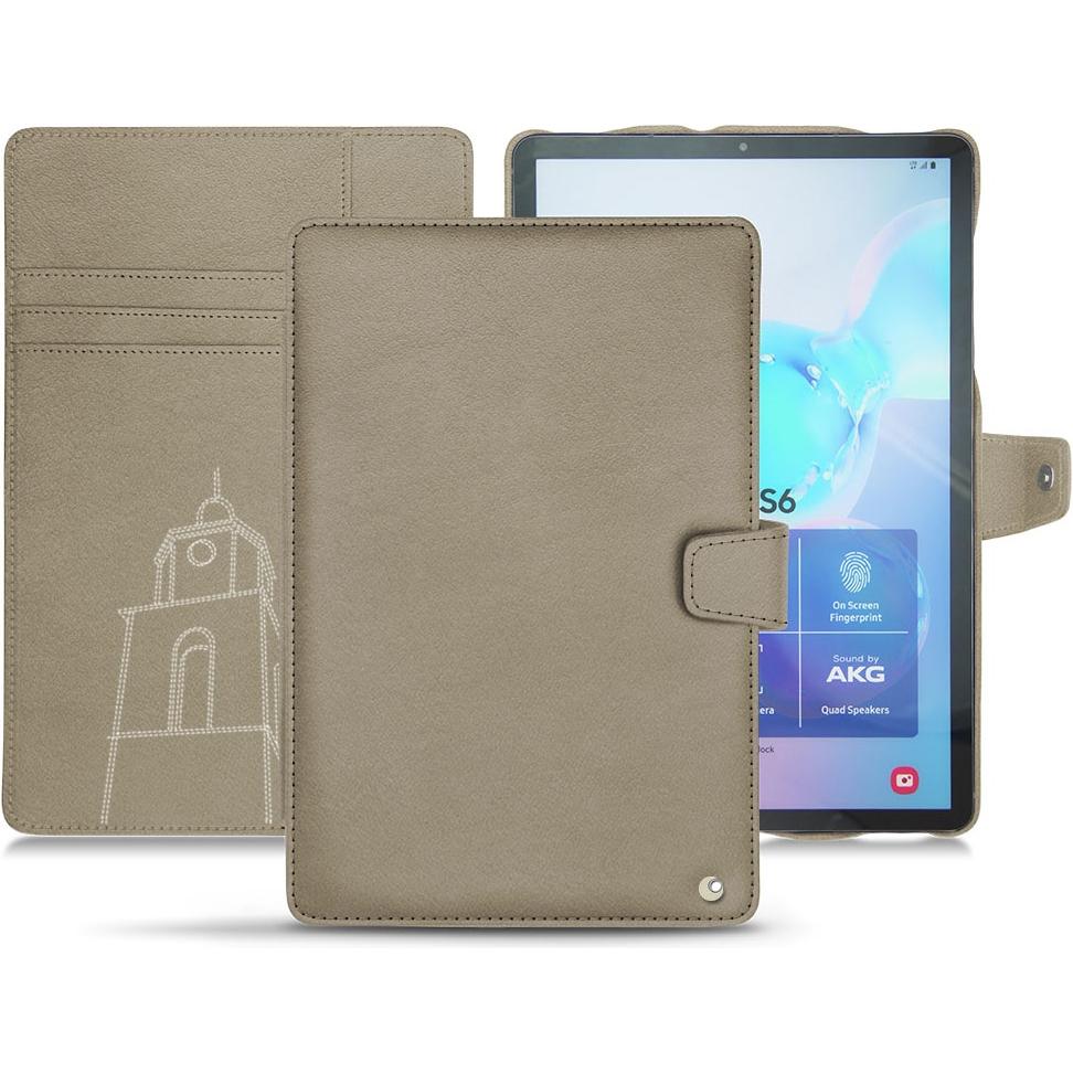 Noreve Lederschutzhülle Wallet (Galaxy Tab S6), Tablet Hülle, Beige