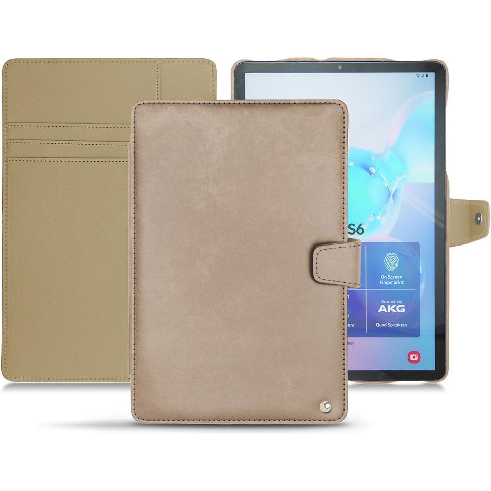 Noreve Lederschutzhülle Wallet (Galaxy Tab S6), Tablet Hülle, Beige