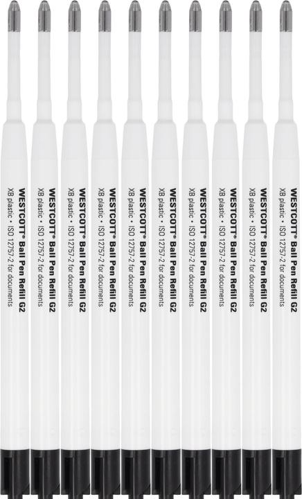 Image du produit Acme Made Mine de stylo à bille Westcott G2 E-733493 00 plastique noir 10p. (Noir, 0.70 mm, 10 pcs)