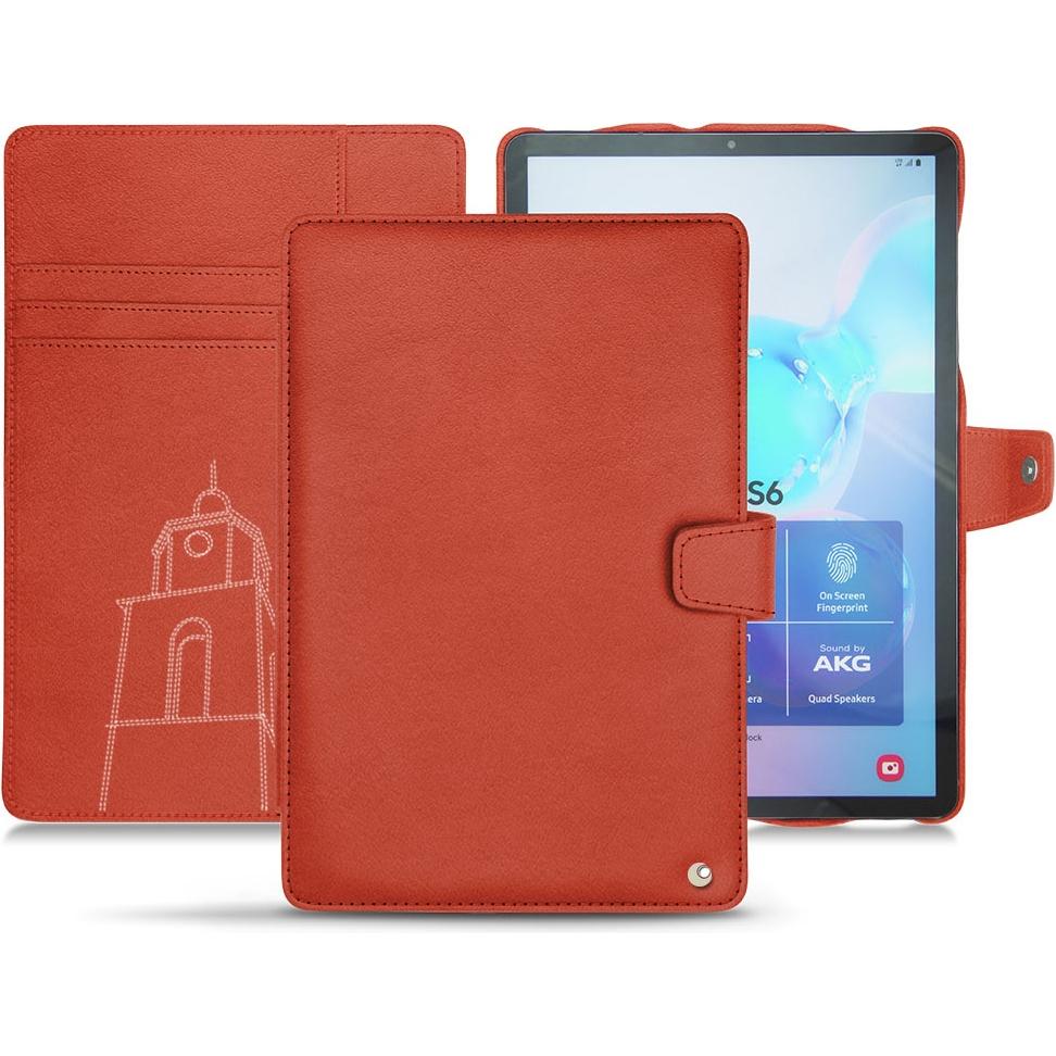 Noreve Lederschutzhülle Wallet (Galaxy Tab S6), Tablet Hülle, Orange