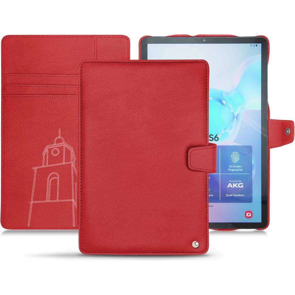 Noreve Lederschutzhülle Wallet (Galaxy Tab S6), Tablet Hülle, Rot