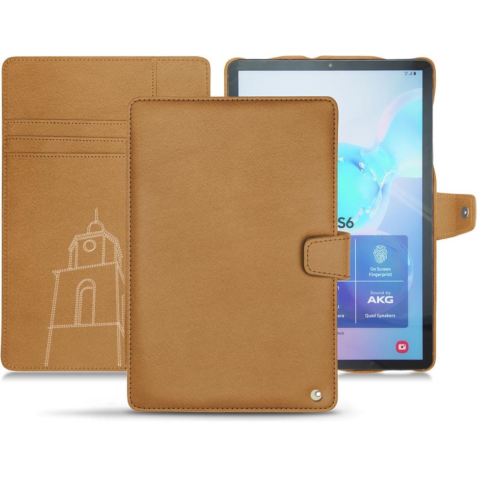 Noreve Lederschutzhülle Wallet (Galaxy Tab S6), Tablet Hülle, Braun