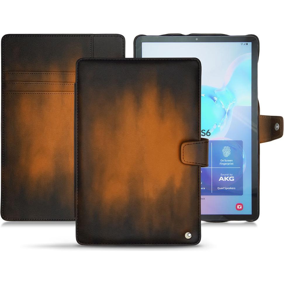 Noreve Lederschutzhülle Wallet (Galaxy Tab S6), Tablet Hülle, Braun
