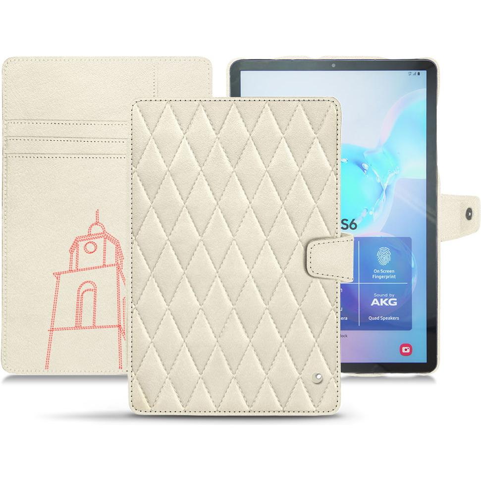 Noreve Lederschutzhülle Wallet (Galaxy Tab S6), Tablet Hülle, Weiss