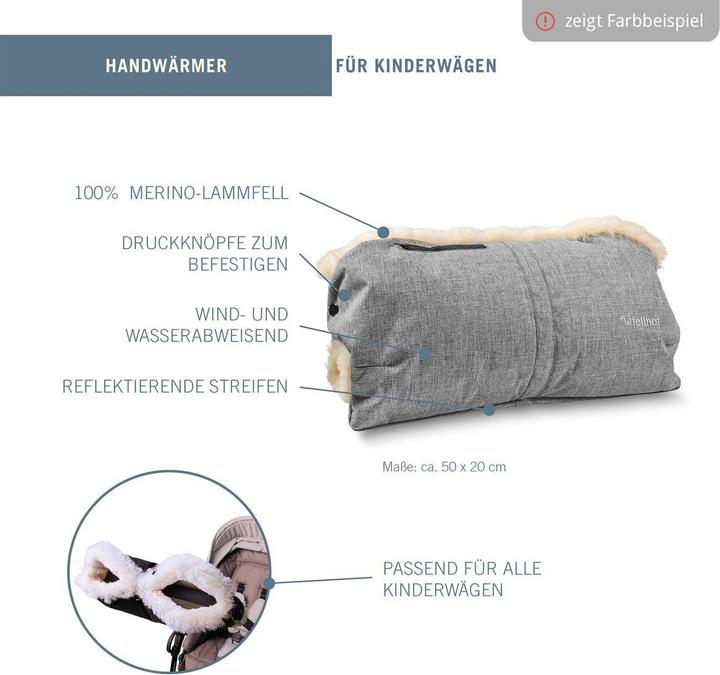 Produktbild Der Fellhof Kinderwagen-Handwärmer aus Lammfell schwarz