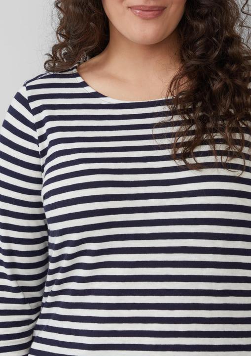 Actual product image S.Oliver T-Shirt Geringeltes Langarmshirt aus Flammgarn mit Crew Neck (46)