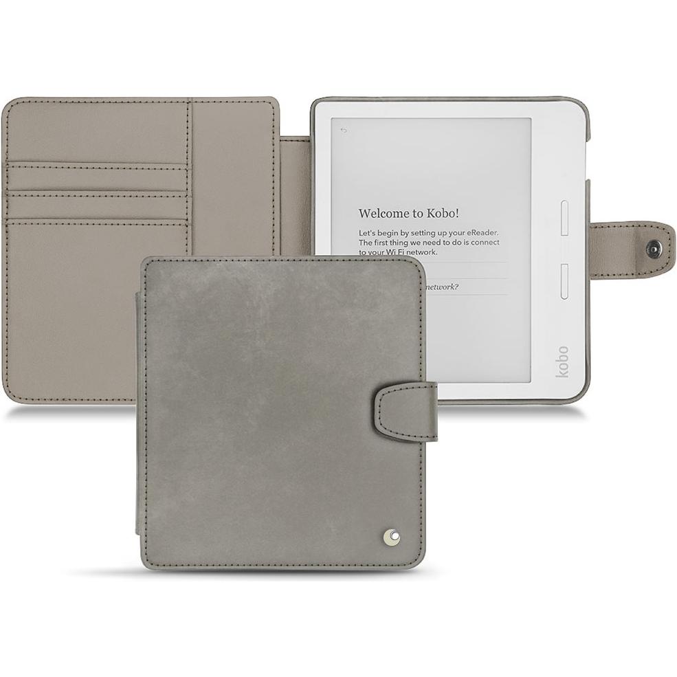 Noreve Lederschutzhülle Wallet (Libra H2O), eReader Zubehör, Grau