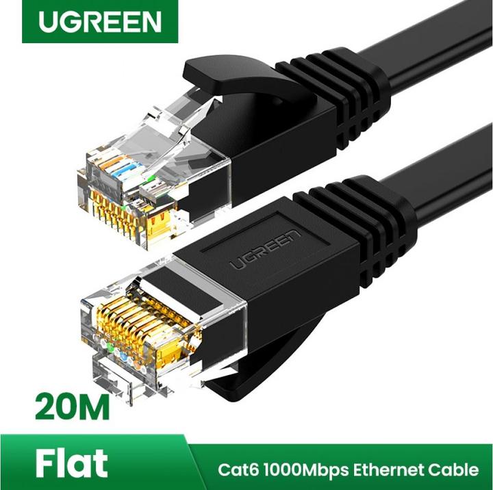 Actual product image Ugreen Flat Ribbon RJ45 LAN Ethernet Cat6 UTP 1 Gbit (U/UTP, CAT6, 20 m)