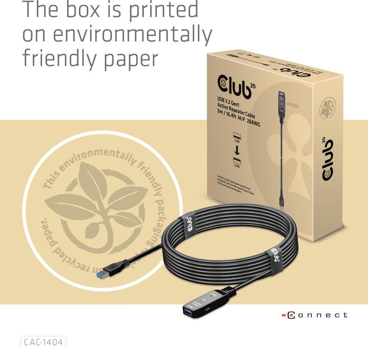 Actual product image Club 3D USB A - USB A (5 m, USB 3.2)