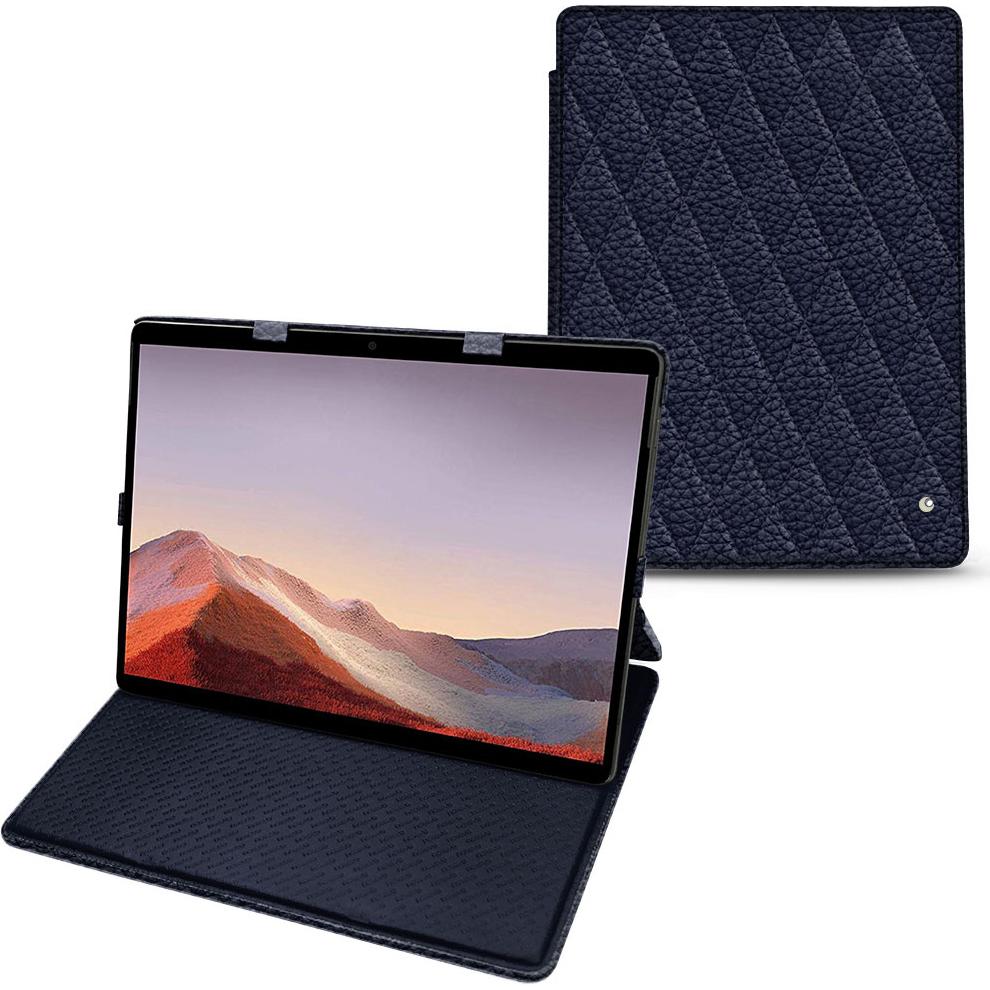 Noreve Lederschutzhülle vertikal (Microsoft Surface Pro X), Tablet Hülle, Violett