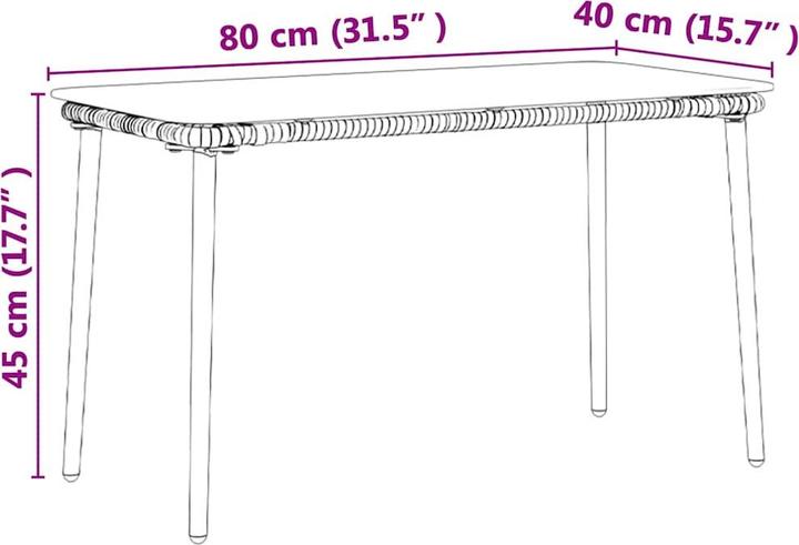 Produktbild vidaXL Gartentisch (80 x 40 x 45 cm)