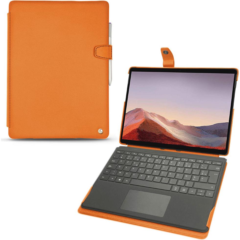 Noreve Lederschutzhülle (Microsoft Surface Pro X), Tablet Hülle, Orange