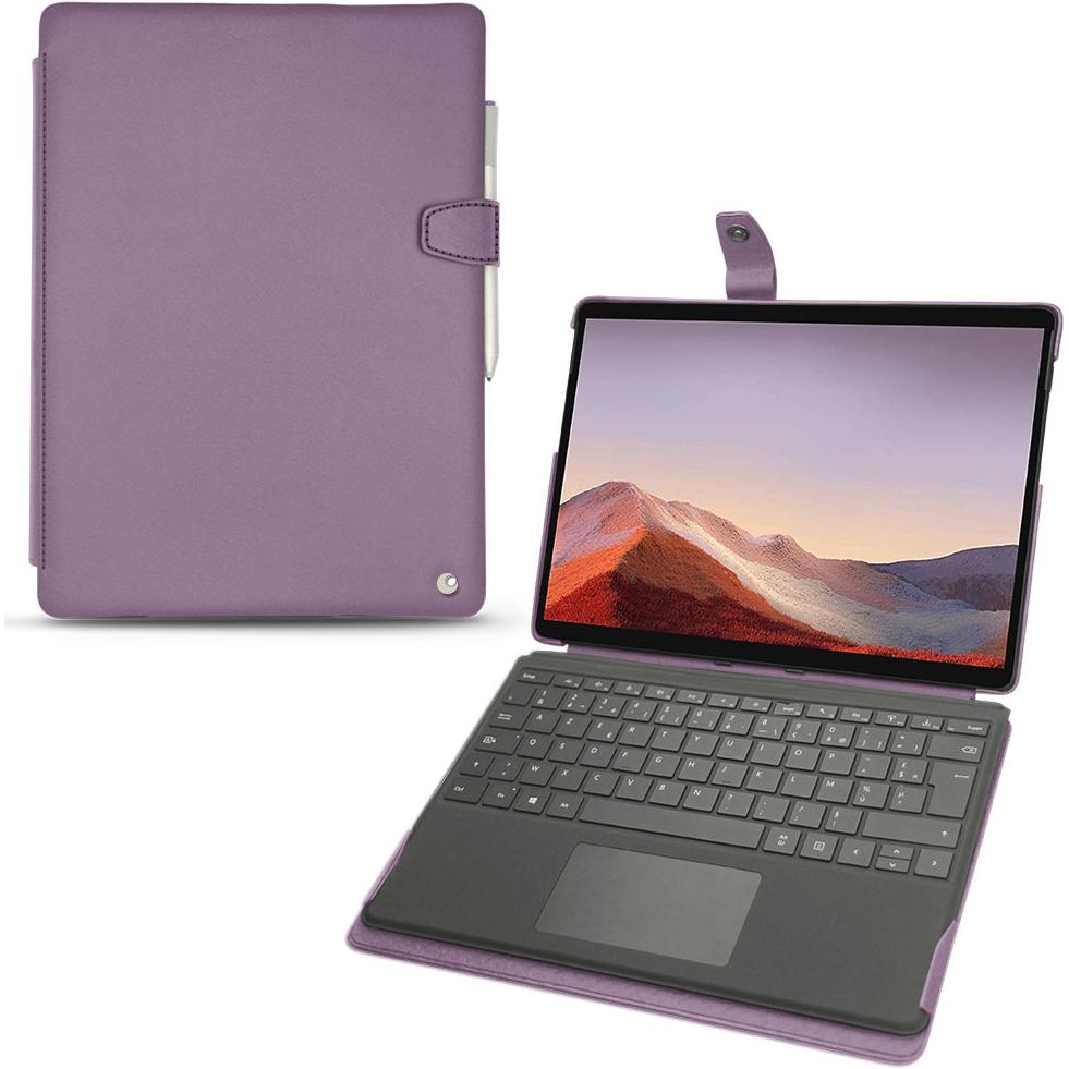 Noreve Lederschutzhülle (Microsoft Surface Pro X), Tablet Hülle, Violett