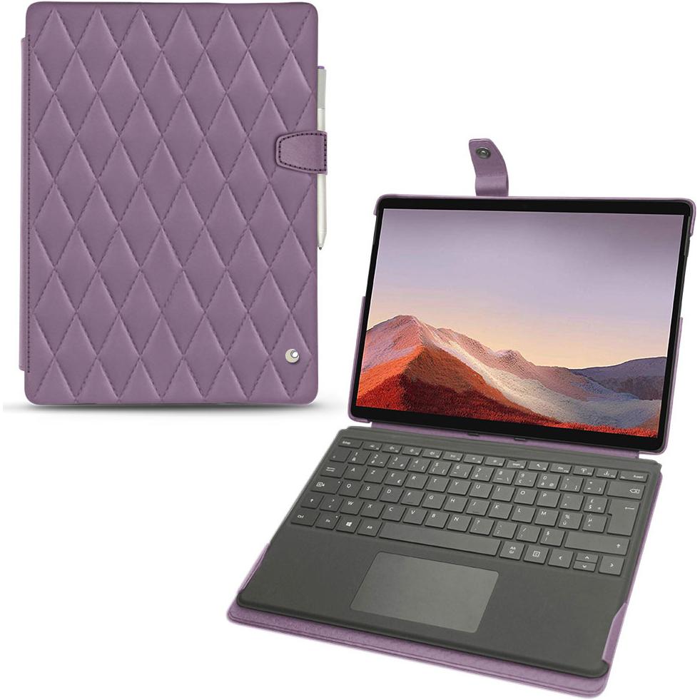 Noreve Lederschutzhülle (Microsoft Surface Pro X), Tablet Hülle, Violett