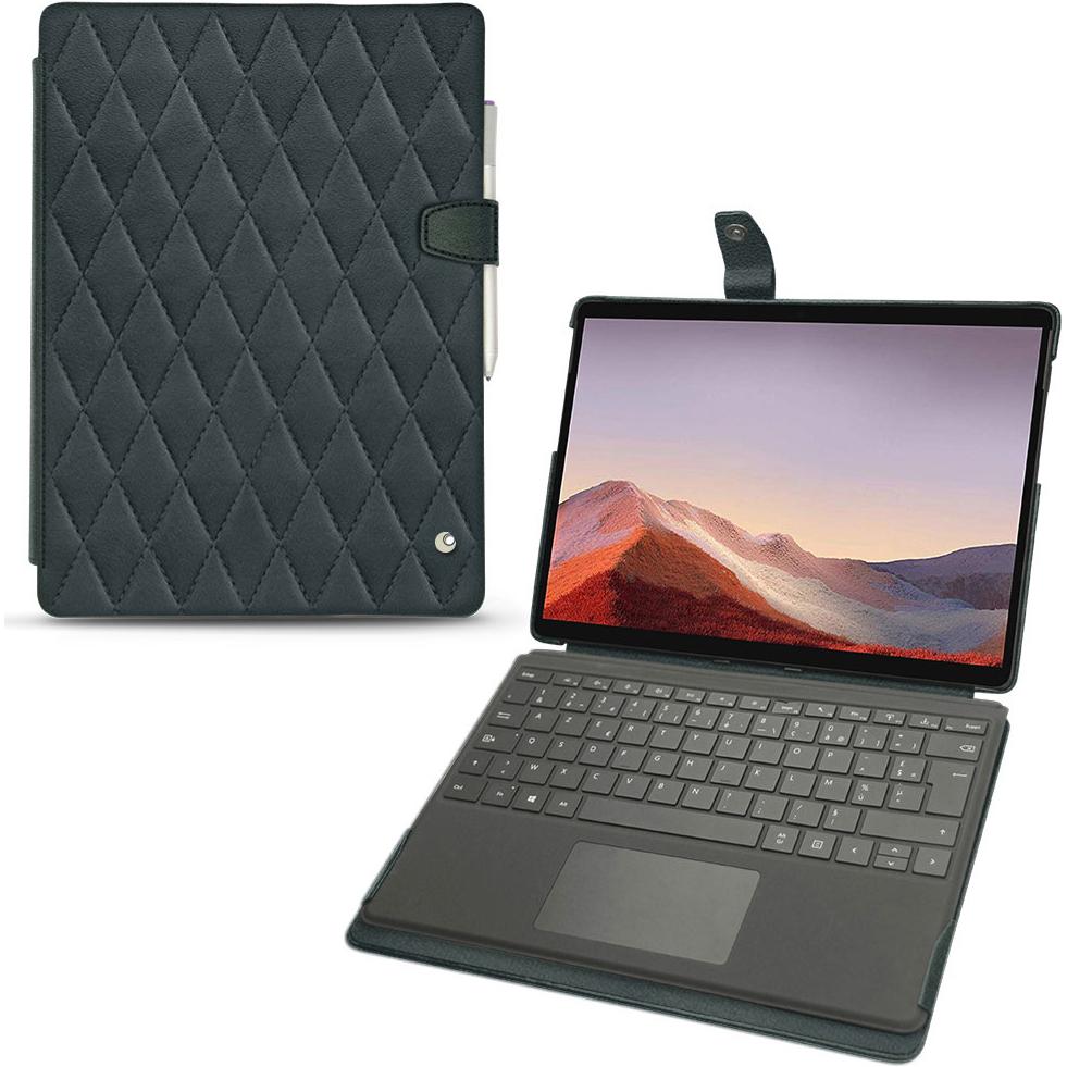 Noreve Lederschutzhülle (Microsoft Surface Pro X), Tablet Hülle, Blau