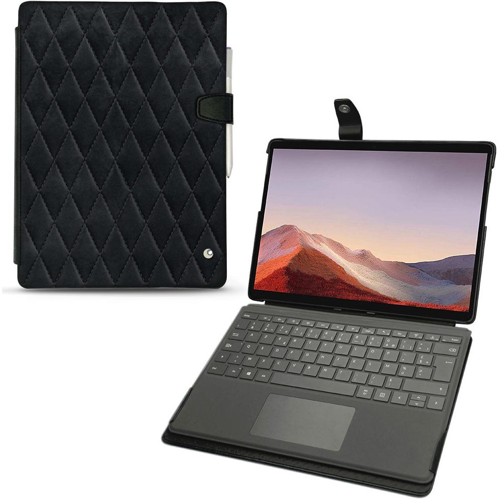 Noreve Lederschutzhülle (Microsoft Surface Pro X), Tablet Hülle, Schwarz