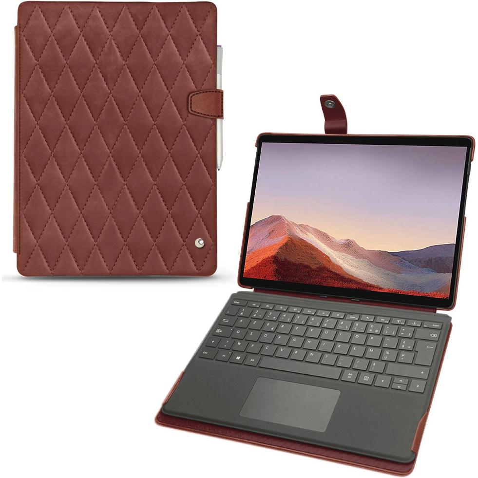 Noreve Lederschutzhülle (Microsoft Surface Pro X), Tablet Hülle, Rot