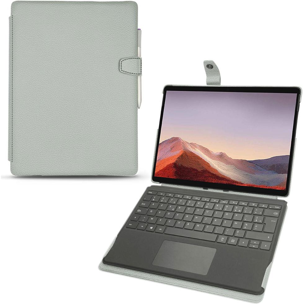 Thumbnail - Noreve Lederschutzhülle (Microsoft Surface Pro X), Tablet Hülle, Grau