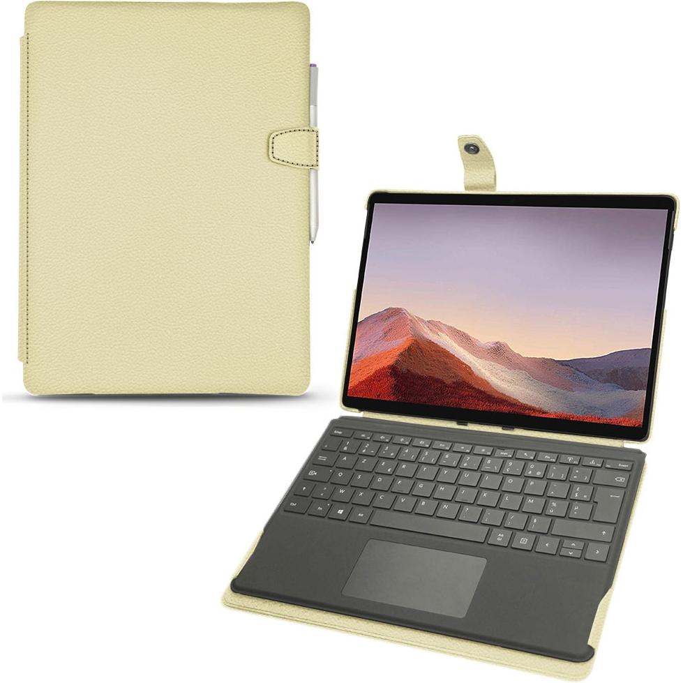 Noreve Lederschutzhülle (Microsoft Surface Pro X), Tablet Hülle, Beige