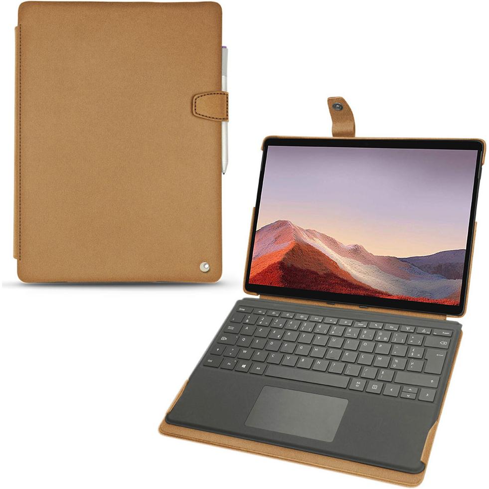 Noreve Lederschutzhülle (Microsoft Surface Pro X), Tablet Hülle, Beige