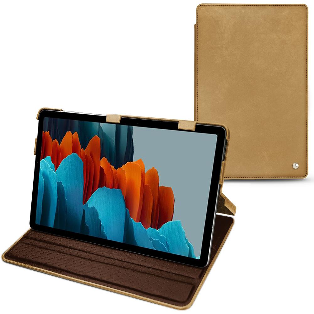 Noreve Lederschutzhülle horizontal (Galaxy Tab S7+), Tablet Hülle, Braun