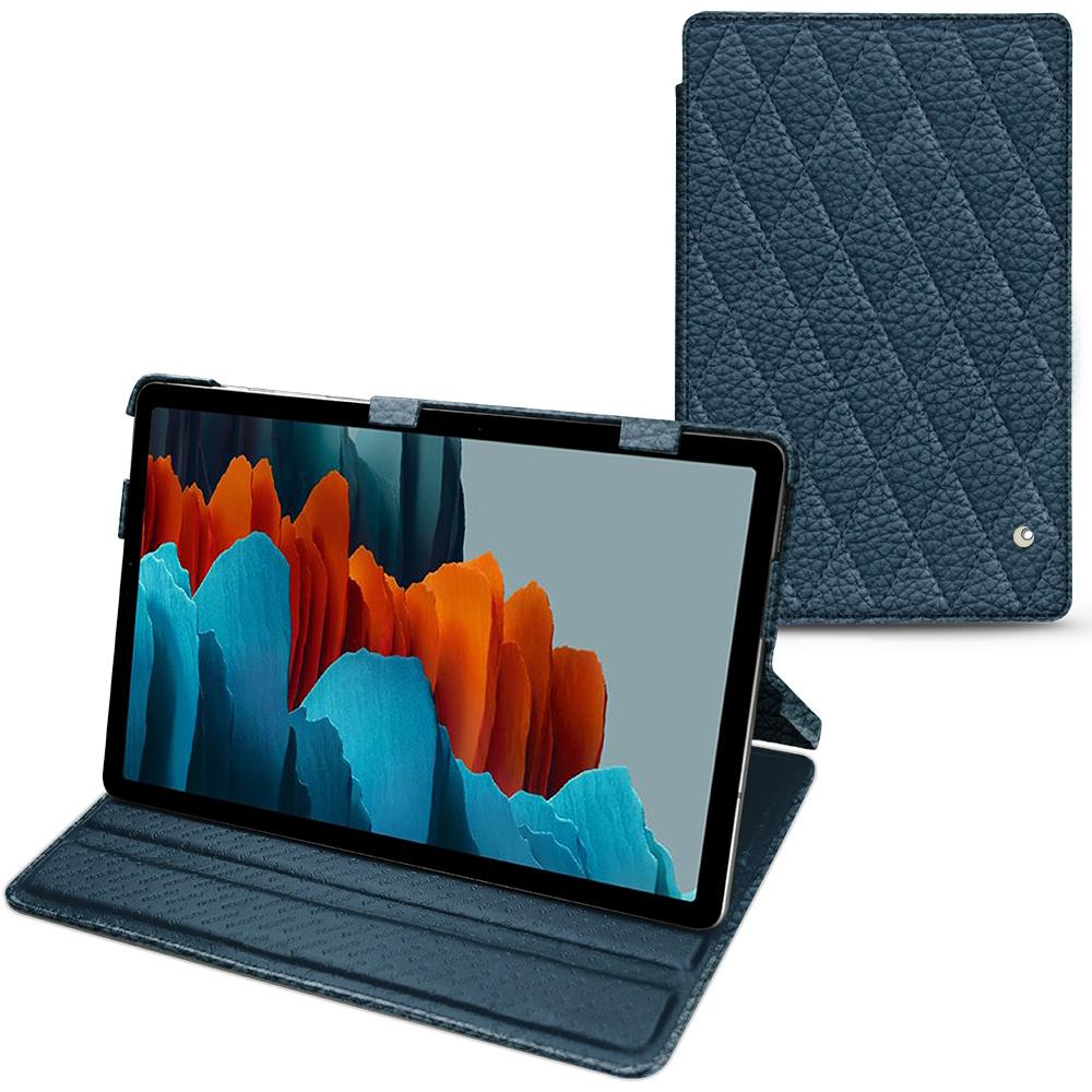 Noreve Lederschutzhülle horizontal (Galaxy Tab S7+), Tablet Hülle, Blau