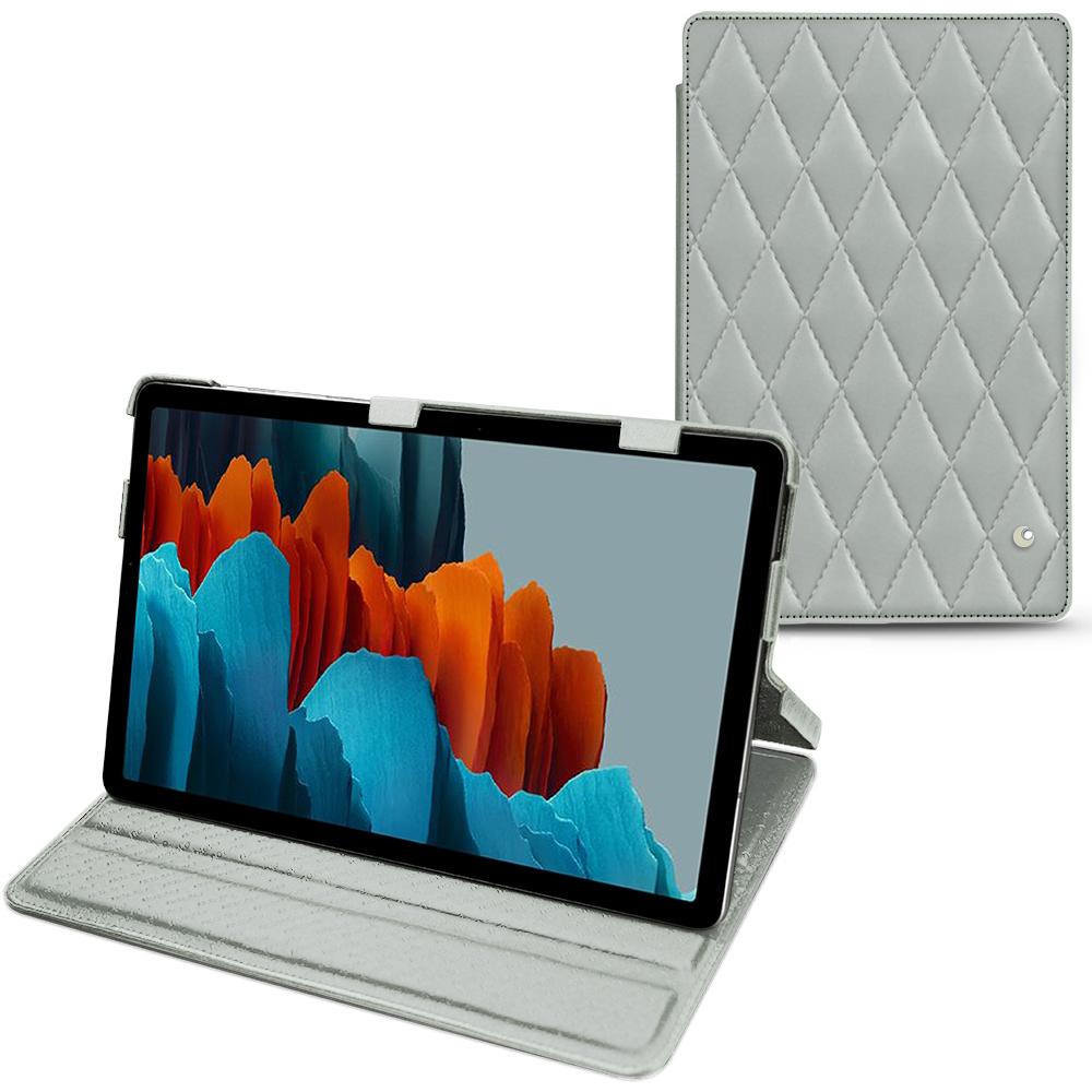 Noreve Lederschutzhülle horizontal (Galaxy Tab S7+), Tablet Hülle, Grau